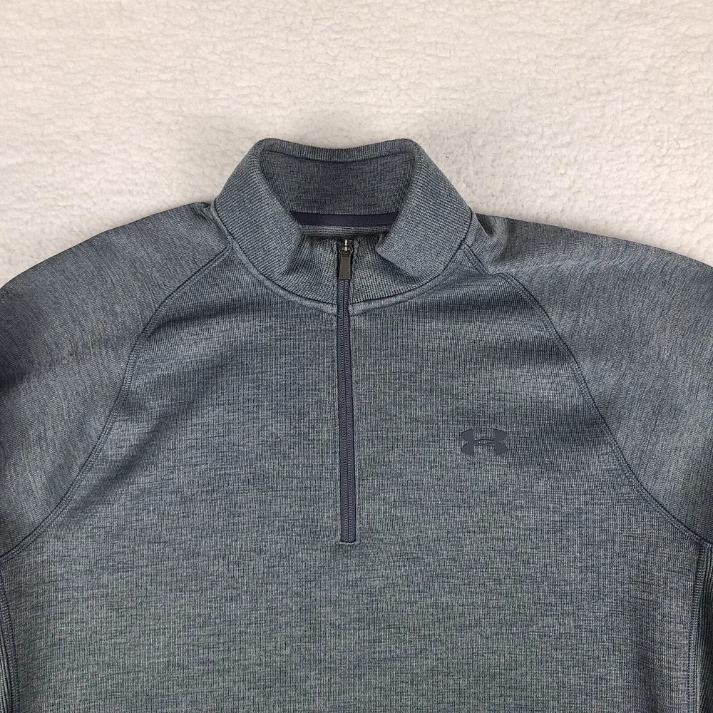 Under Armour Storm Sweater Mens XL Gray Heathered Loose Coldgear‎ Performance EC